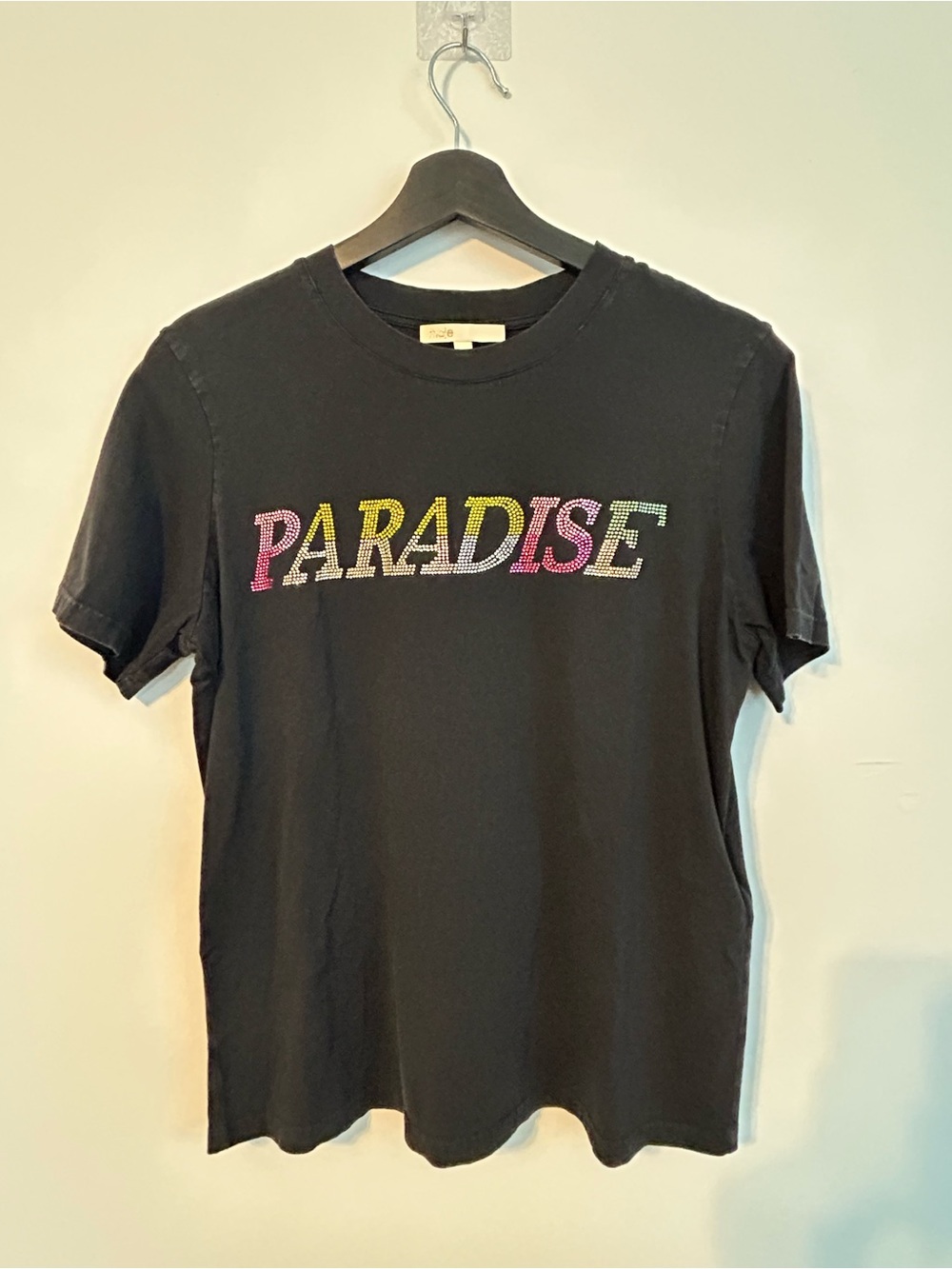 Maje Black PARADISE Rhinestone Tee